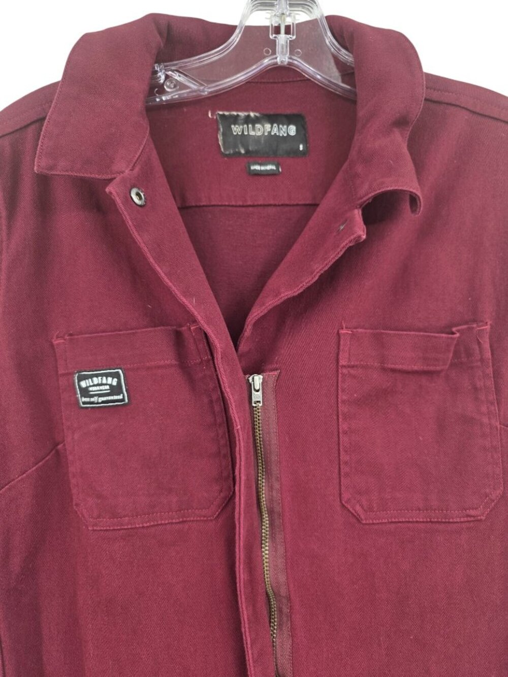 Wildfang Burgundy Workwear Coveralls Size Small Made In Nepal